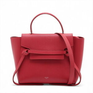 Celine Belt Bag Leather Handbag Red